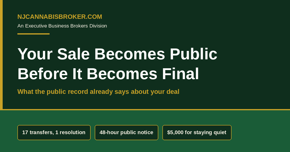 Your Sale Becomes Public Before It Becomes Final
